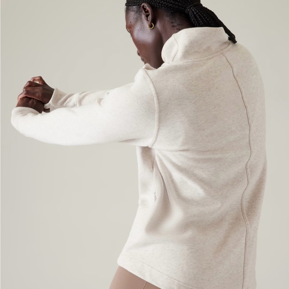 Athleta Cozy Karma Twist Neck Sweatshirt Blue 2X - Picture 9 of 13